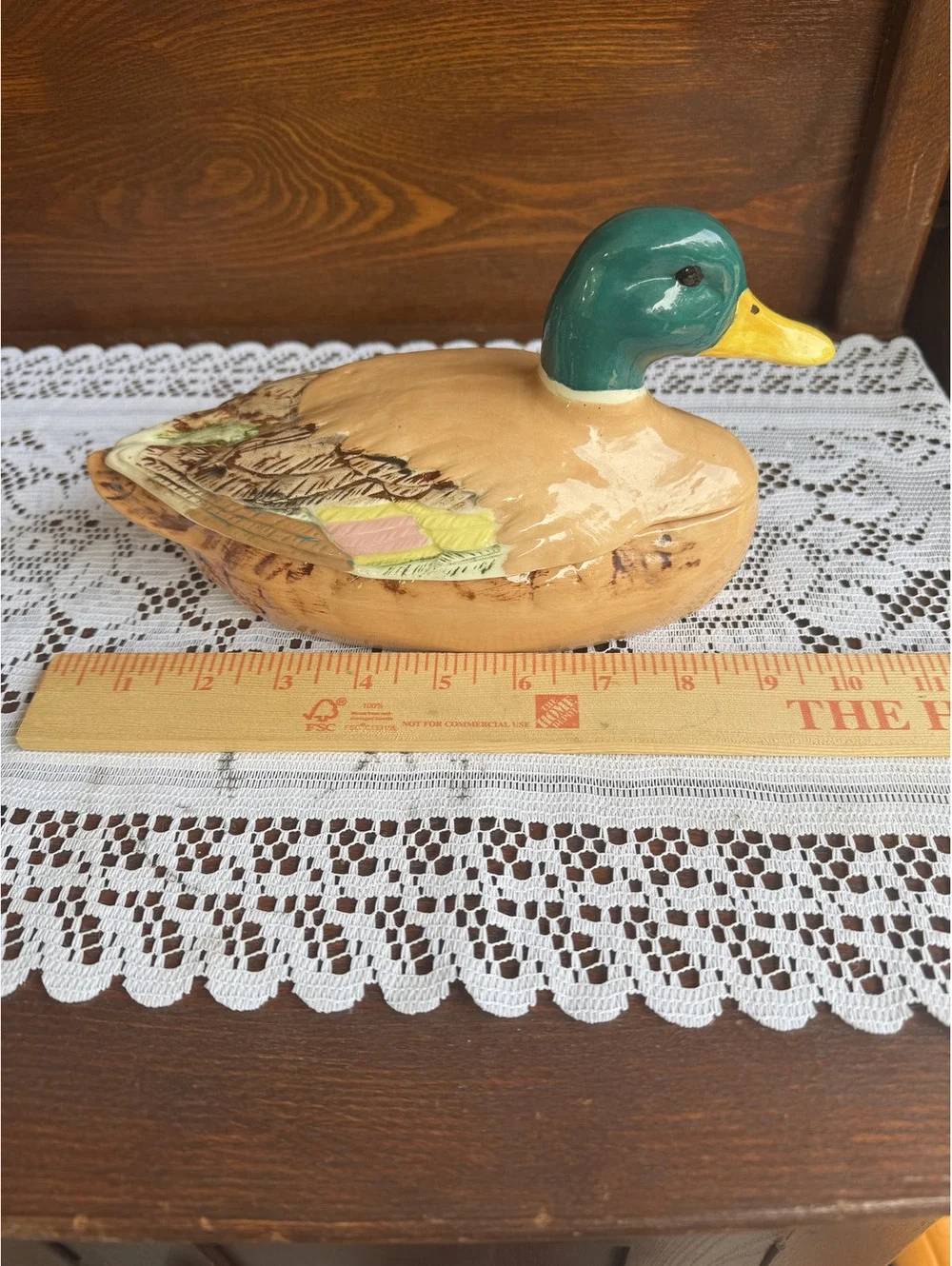 Vintage Ceramic Mallard Duck Covered Dish